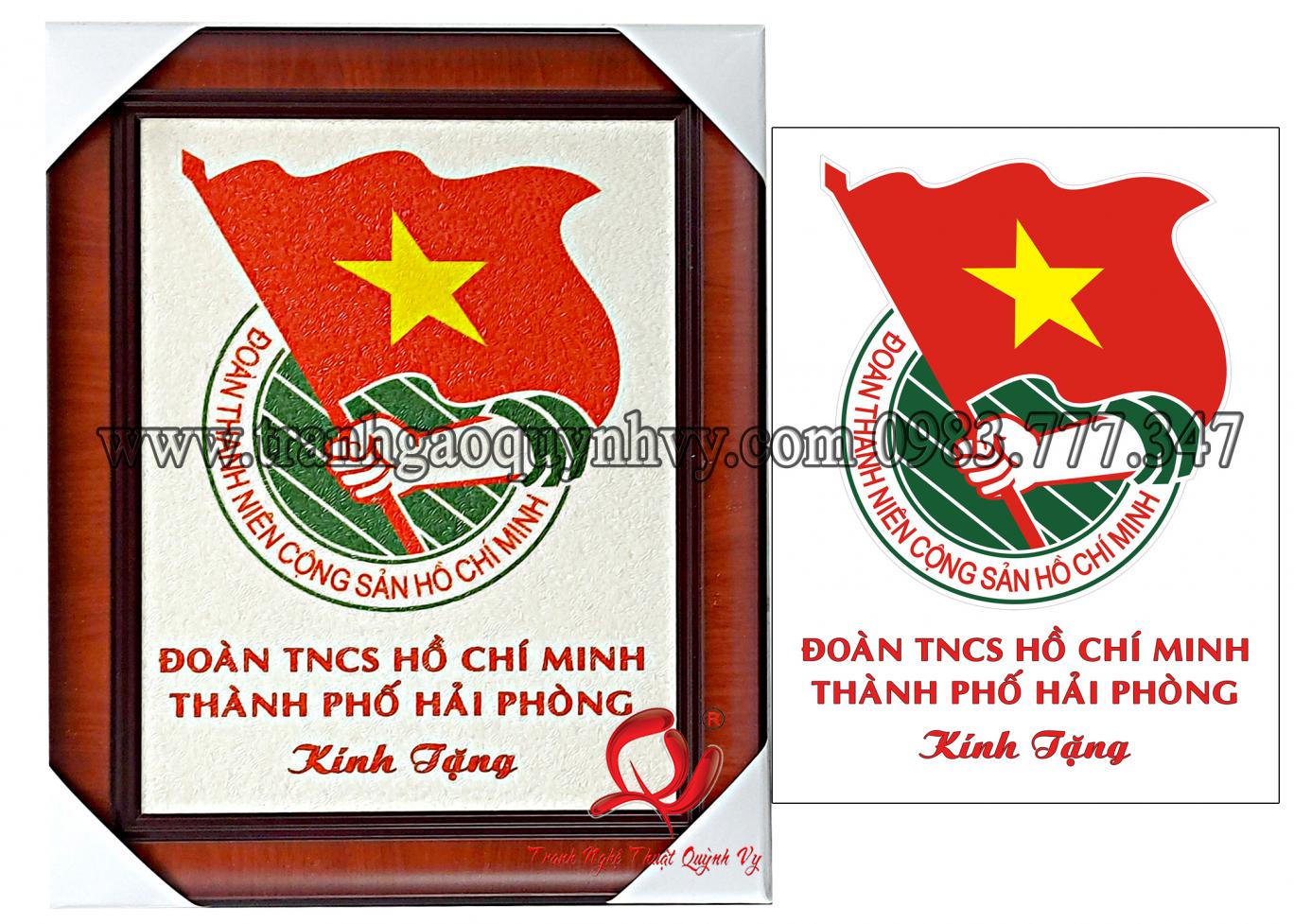 Tranh Gạo Màu Logo Đoàn - 30 x 40
