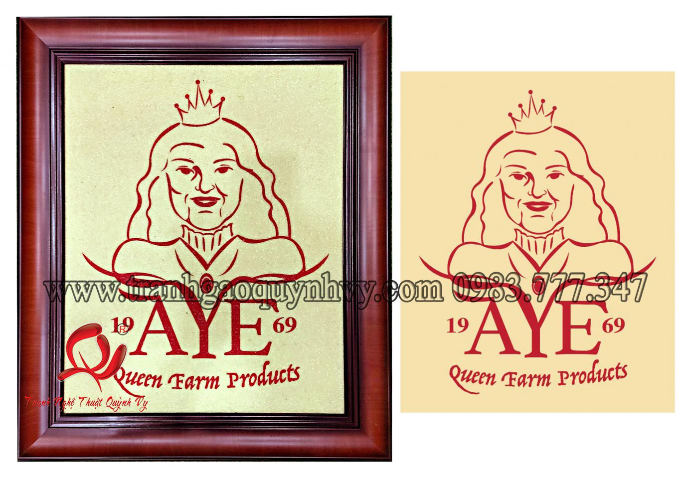 Tranh Gạo Logo AYE 45 x 56
