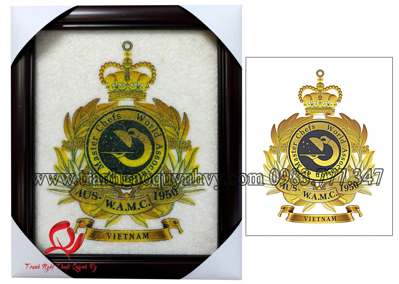 Tranh Gạo Logo Hiệp Hội Đầu Bếp Thế Giới - 18 x 22
