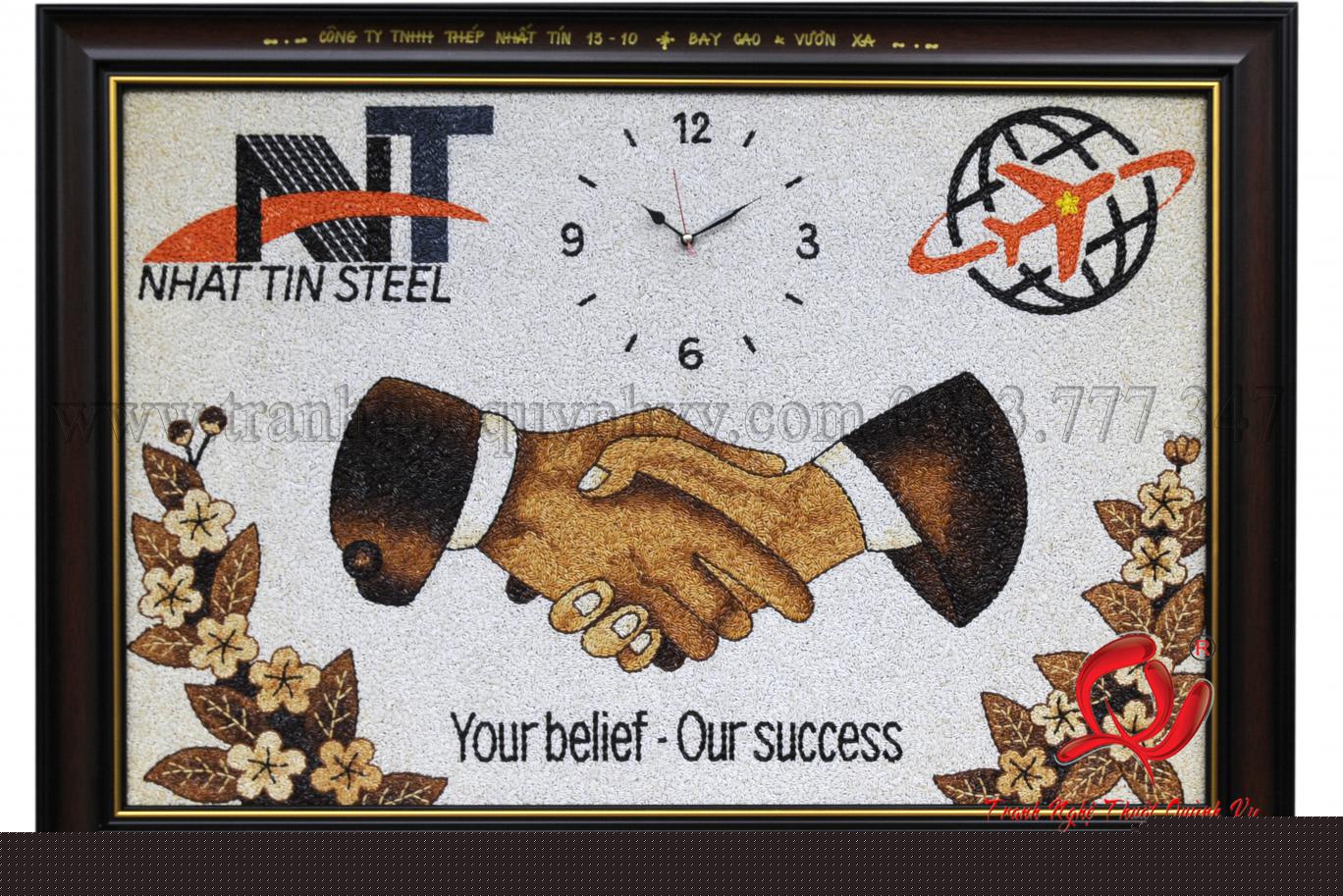 Tranh Gạo Sơn Màu Logo - Đồng Hồ - 50 x 75