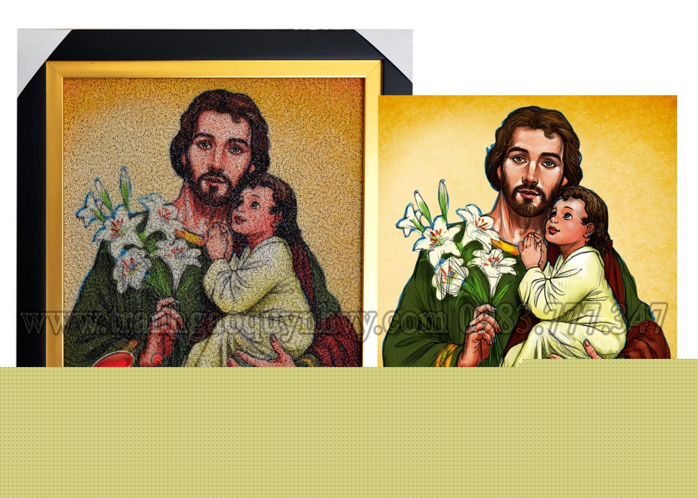 Chân Dung 2 người - Thánh cả Juse và Chúa - 30 x 32