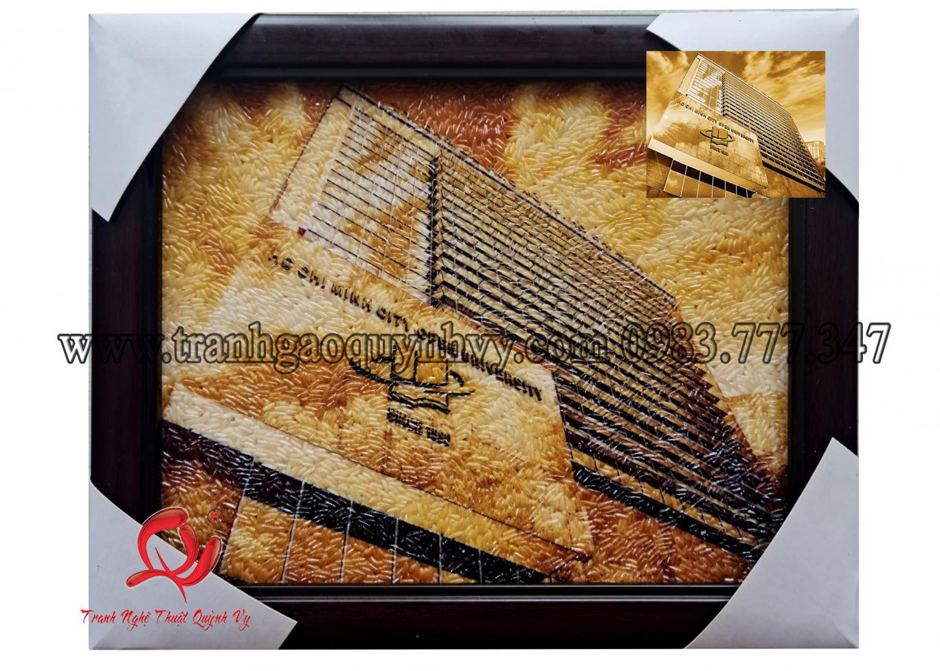 Tranh DH Mở TP.HCM - 18 x 22- Màu Gạo