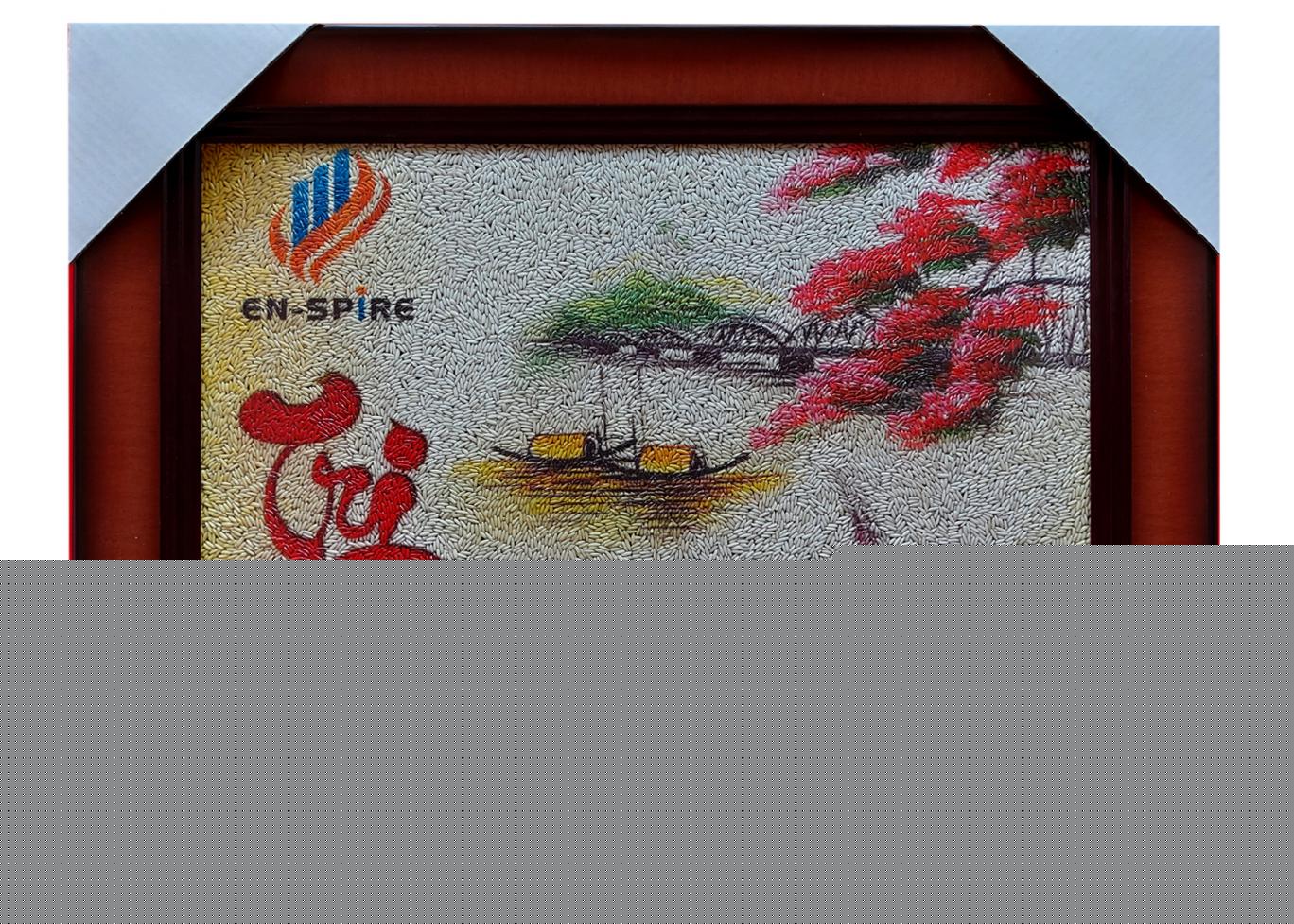 Tranh Gạo Màu chữ Tri Ân - Logo En-Spire - 30 x 40 cm