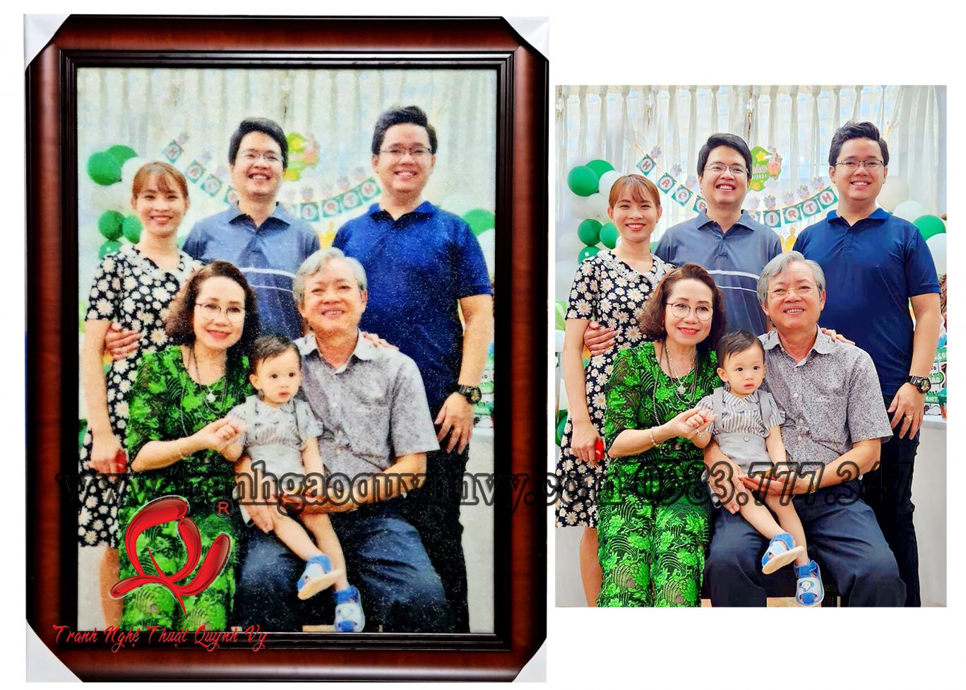 Chân Dung Gia Đình 6 người 60 x 80